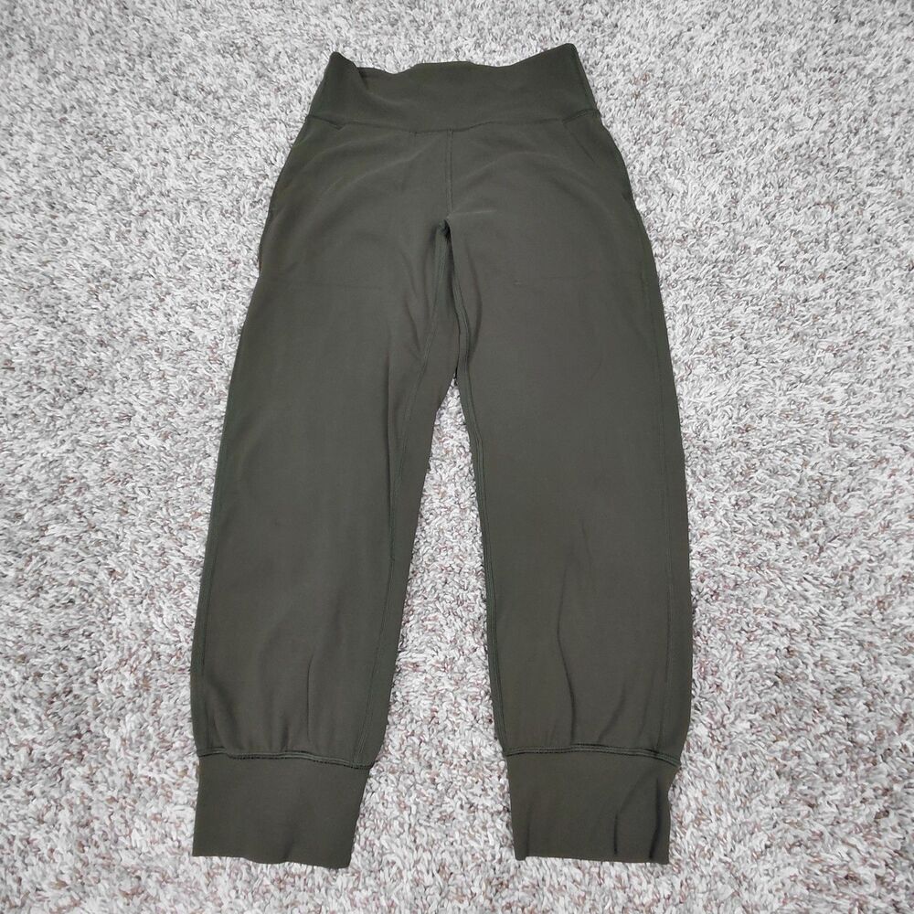 Lululemon Align Jogger Crop Pants Women's 4 Olive Green Athleisure High Rise 23"